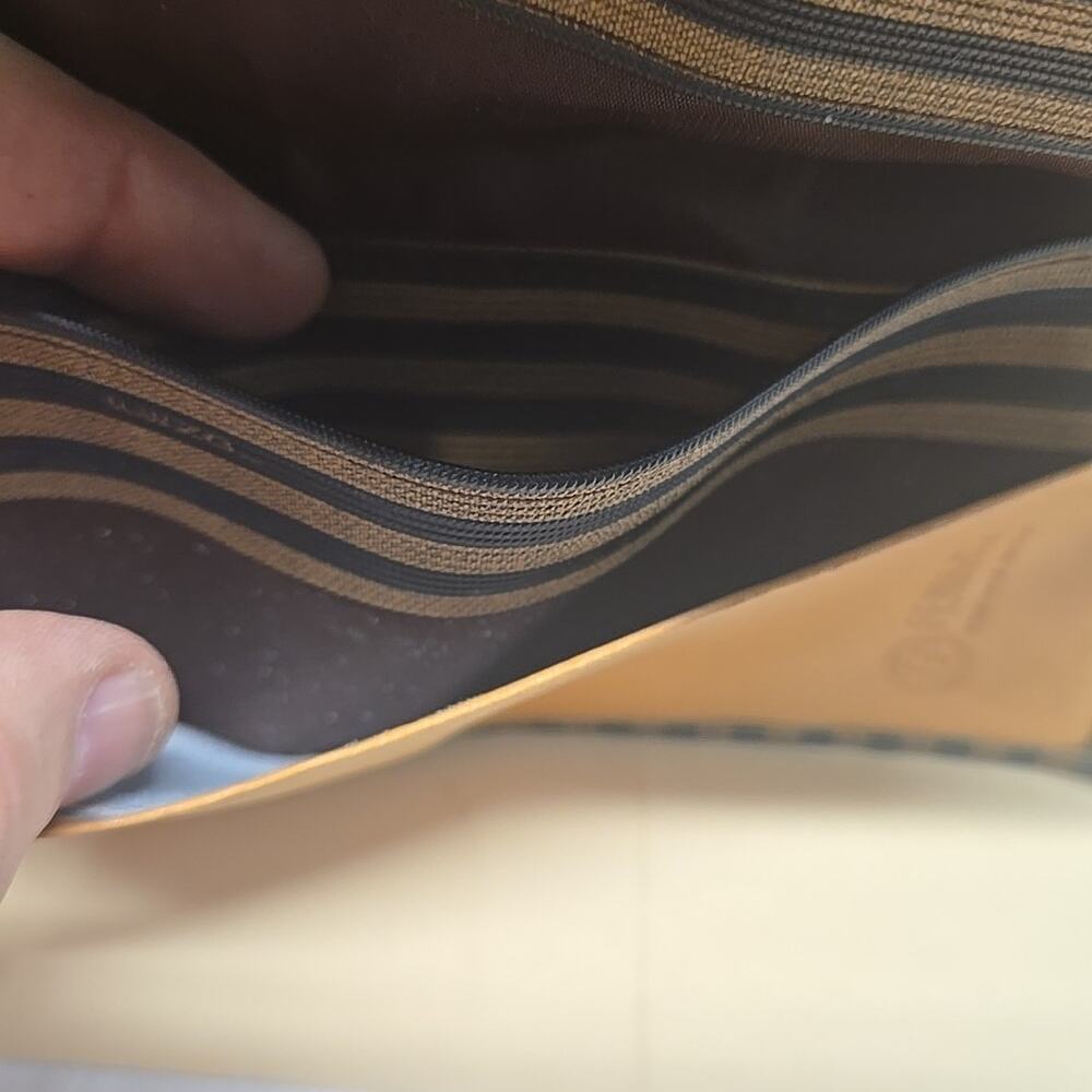 Fendi Striped Pequin Long Tri Fold Checkbook Wallet Vintage Glam - Picture 10 of 16